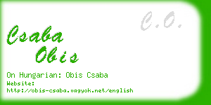 csaba obis business card